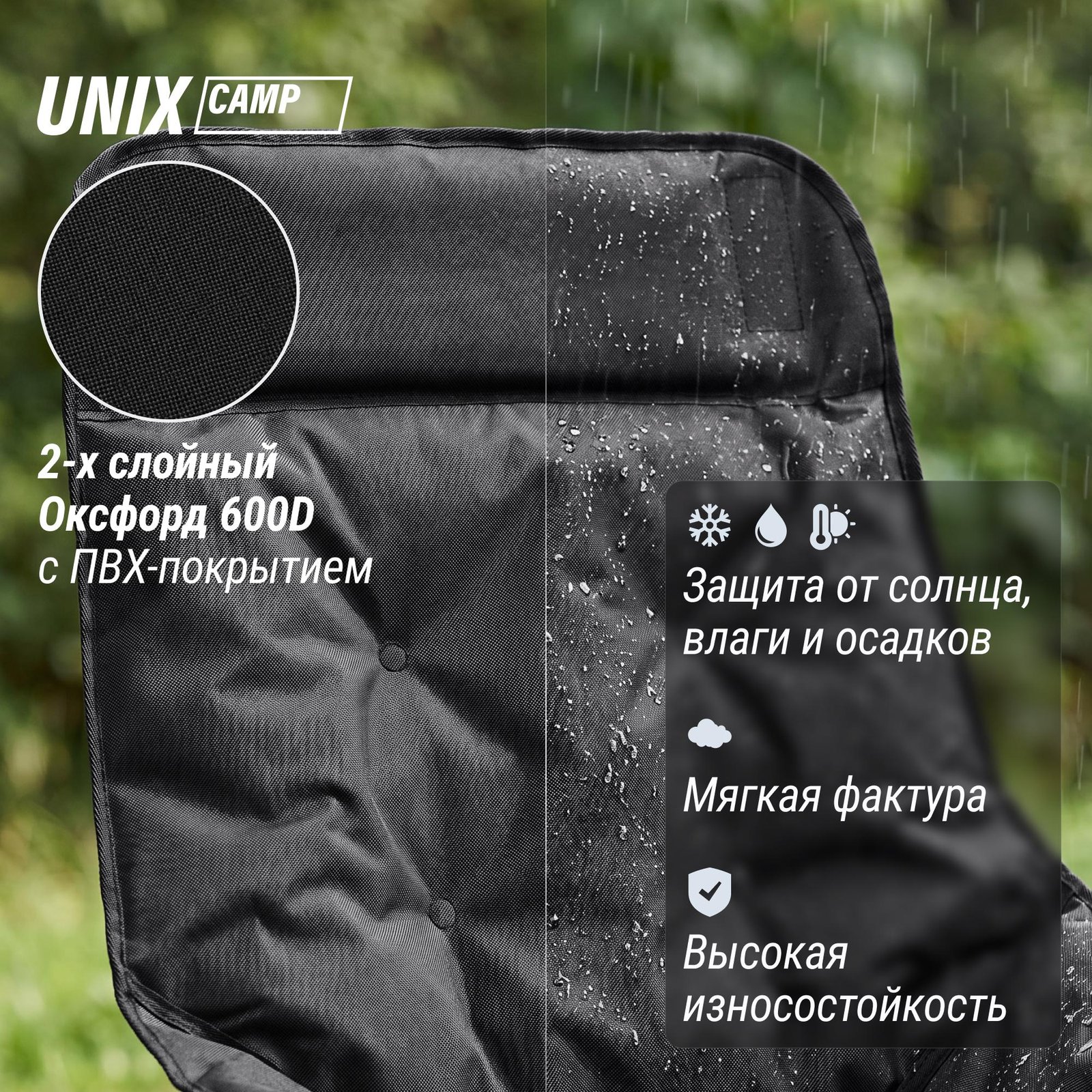 Кресло складное UNIX Camp Trail / Тропа черный