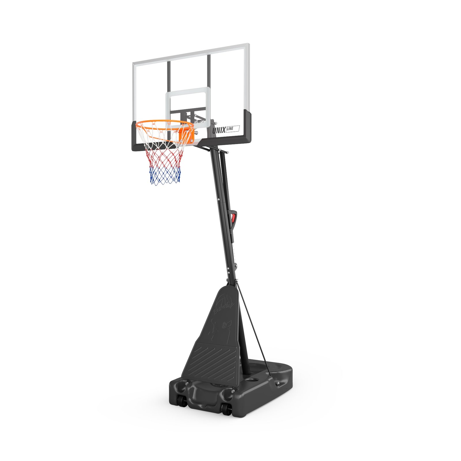 Баскетбольная стойка UNIX Line B-Stand-PC 49"x33" (122 х 81 см) R45 H240-305 см
