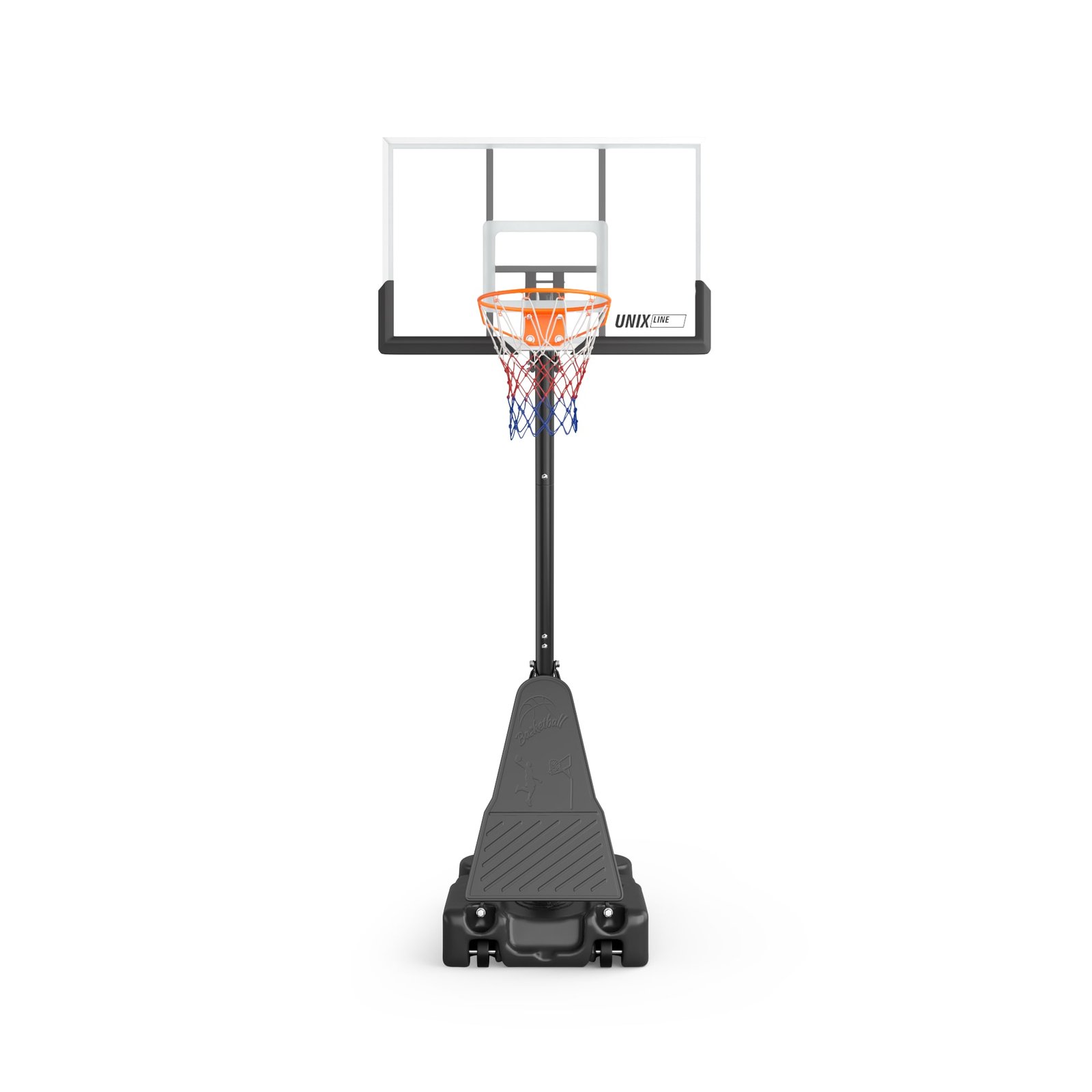 Баскетбольная стойка UNIX Line B-Stand-PC 49"x33" (122 х 81 см) R45 H240-305 см