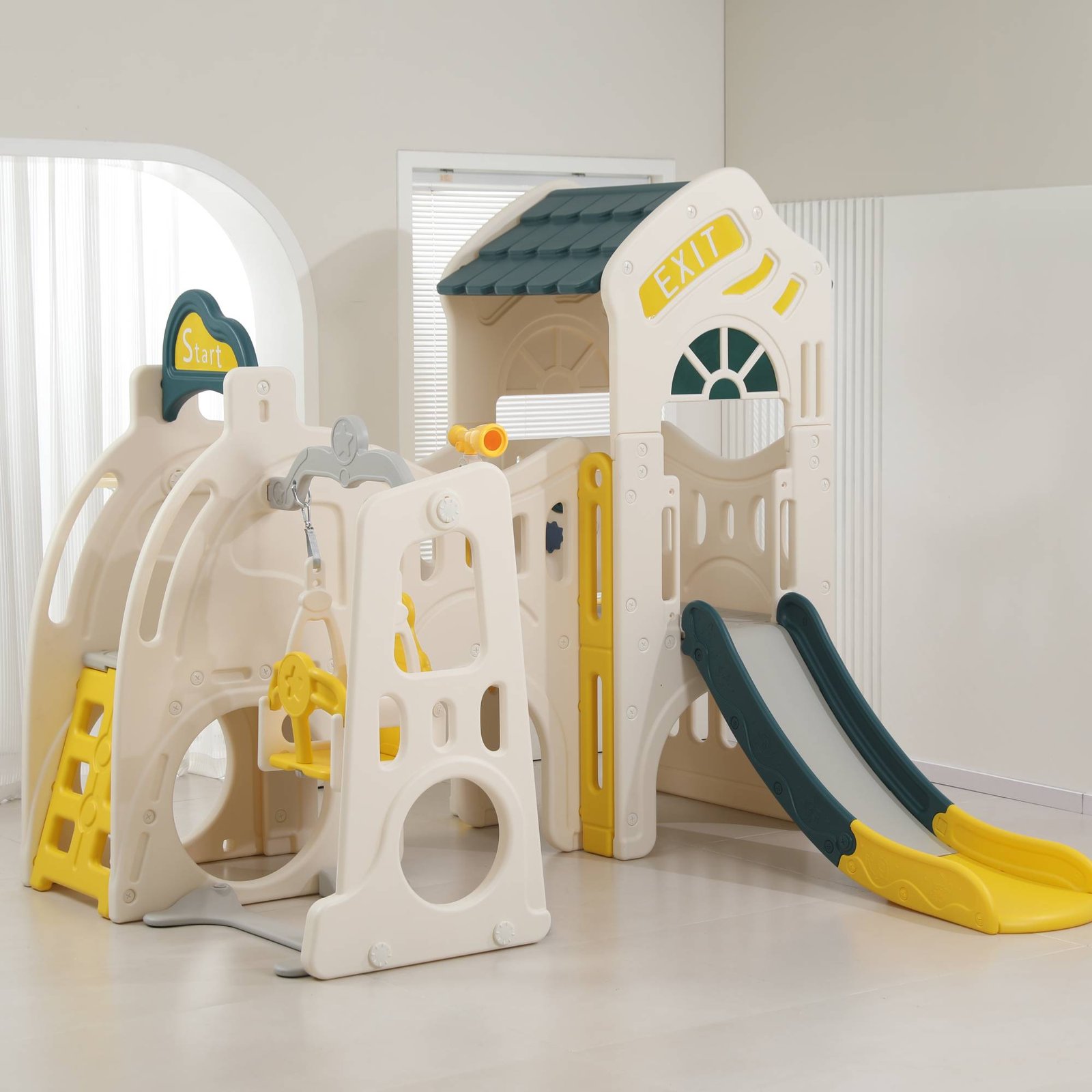 Игровой комплекс UNIX Kids Playhouse / Игровой домик с горкой и качелями