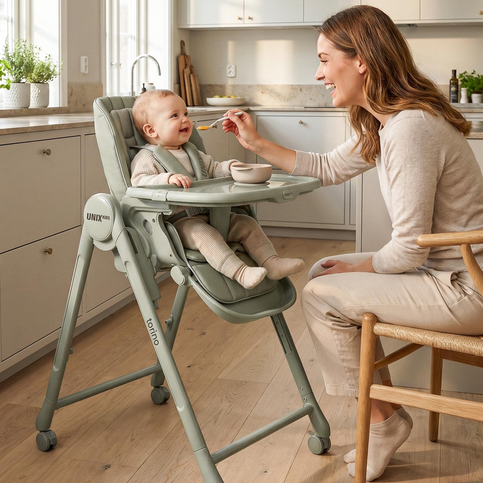 Стул для кормления UNIX Kids Torino зеленый