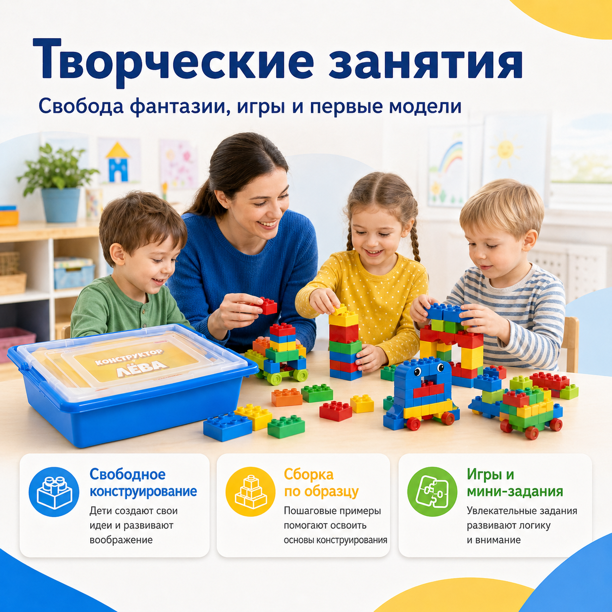 Конструктор Лёва. Кирпичики для творческих занятий 45019 старт