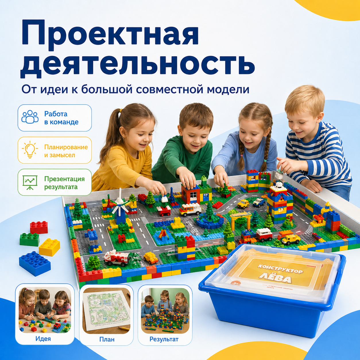 Конструктор Лёва. Кирпичики для творческих занятий 45019 старт