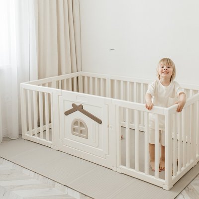 Большой детский игровой манеж UNIX Kids Classic Tree House / Классик домик на дереве 180 x 200 см бежевый