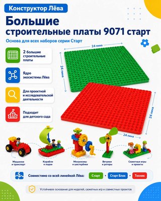 Конструктор Лёва. Большие строительные платы (пластины) 9071 старт (L9071)
