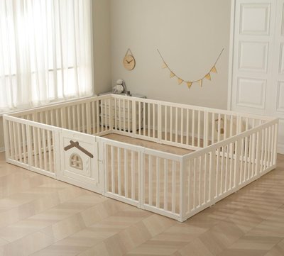 Большой детский игровой манеж UNIX Kids Classic Tree House / Классик домик на дереве 200 x 280 см бежевый