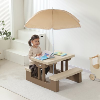 Стол садовый с зонтом UNIX Kids Garden / Сад бежевый