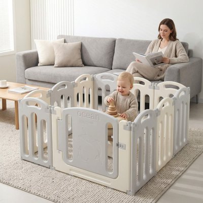 Манеж UNIX Kids Ocean / Океан (114 x 114 см) серый