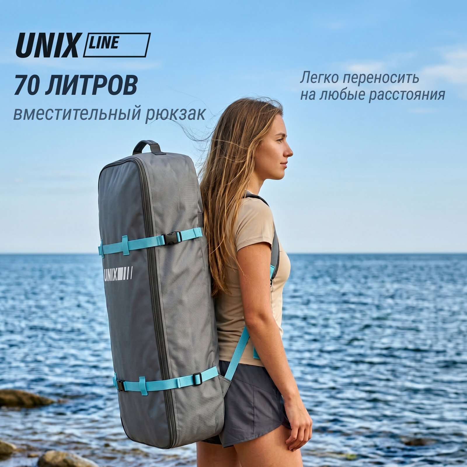 SUP-борд UNIX Line Голубая лагуна / Blue Lagoon (320 см)