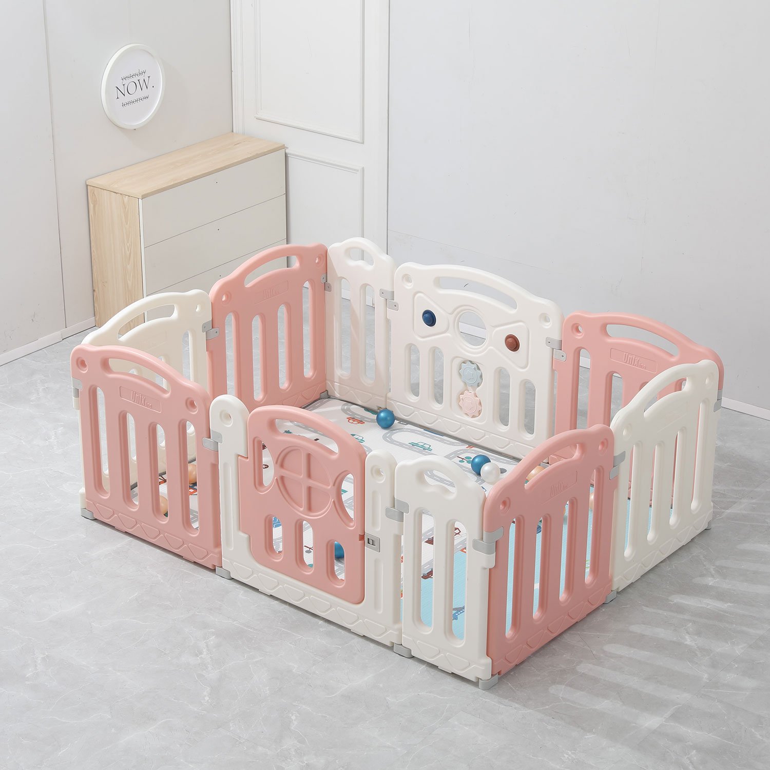 Манеж UNIX Kids Classic / Классик 160x120 см розовый